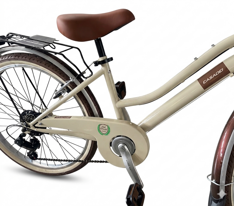Carica immagine in Galleria Viewer, CASADEI DONNA CITY-CRUISE 24" PANNA-MARRONE 6 SPEED SHIMANO