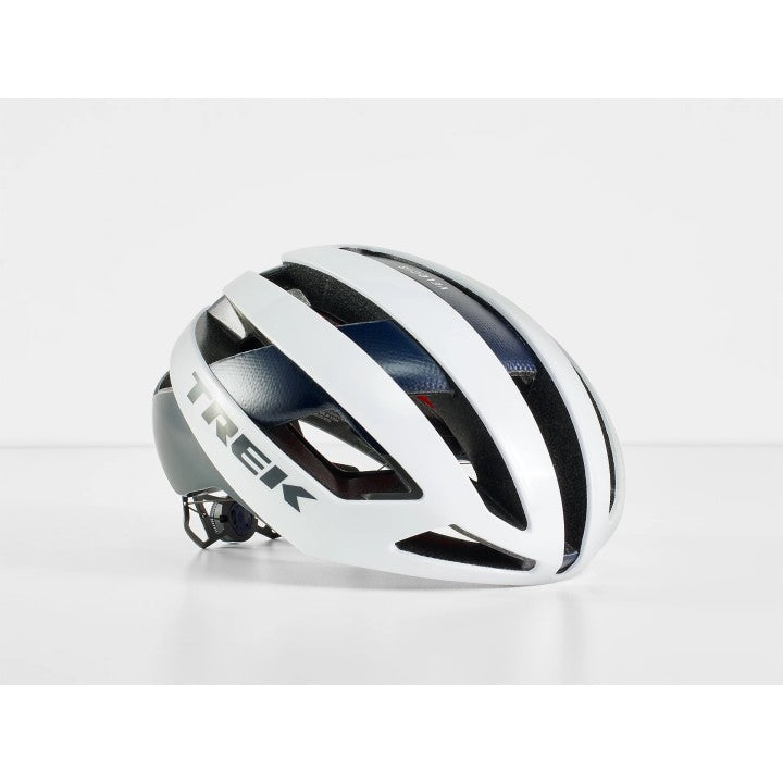 Load image into Gallery viewer, Trek Velocis MIPS Road Helmet - Crystal White/Nautical Navy