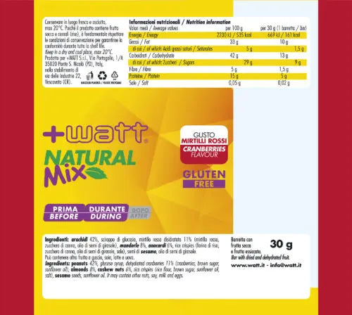 Carica immagine in Galleria Viewer, +WATT NATURAL MIX Barretta energetica di frutta secca