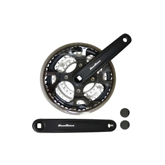 SUNRACE Guarnitura CITY 3x7/8V 28/38/48 Denti x 170mm Nero + Paracatena