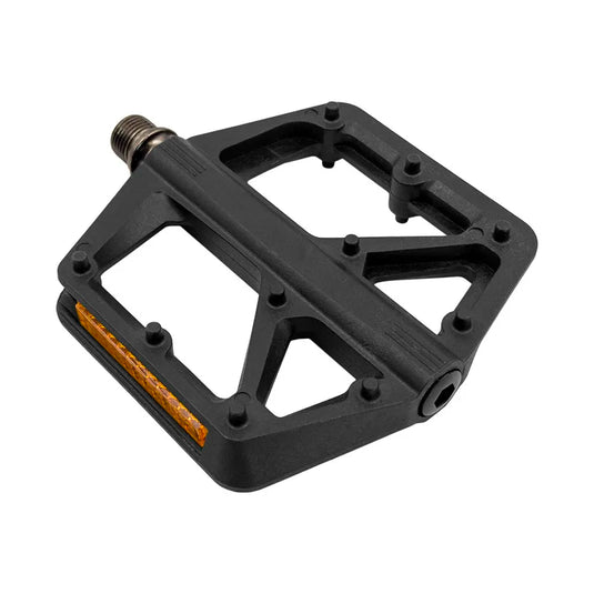 MVTEK Pedali FLAT Nylon Nero - Asse Acciaio su Cuscinetti 105x100x13mm