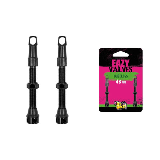 DR.BIKE Valvole Tubeless  Filettata in Alluminio Nero