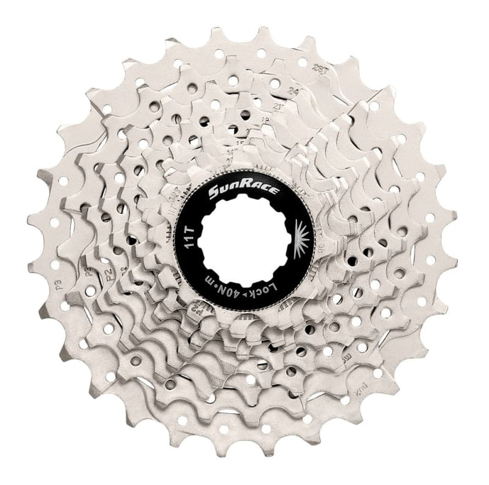 CASSETTA SUNRISE ROAD 10V x 11/28 DENTI IN ACCIAIO/ALLUMINIO ARGENTO