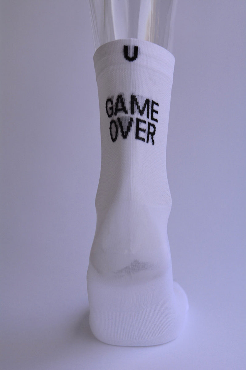 Load image into Gallery viewer, UMBRAIL SOCKS GAME OVER WHITE
