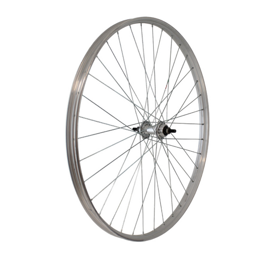 rms RUOTA POSTERIORE A FILETTO TIPO R (A BACCHETTA) 28X5/8 - PERNO 3/8, CUSCINETTI, MOZZO ALLUMINIO 1V, CERCHIO ALLUMINIO (DADI NON INCLUSI)