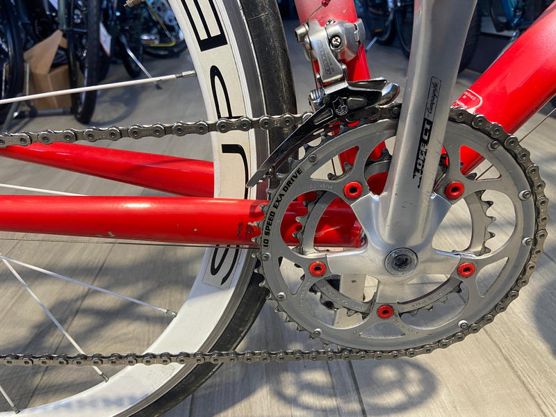 Carica immagine in Galleria Viewer, BICI DA STRADA AMELIO BIANCHI TG 56 CM GRIGIO PERLA-ROSSO USATO IN CONTO VENDITA
