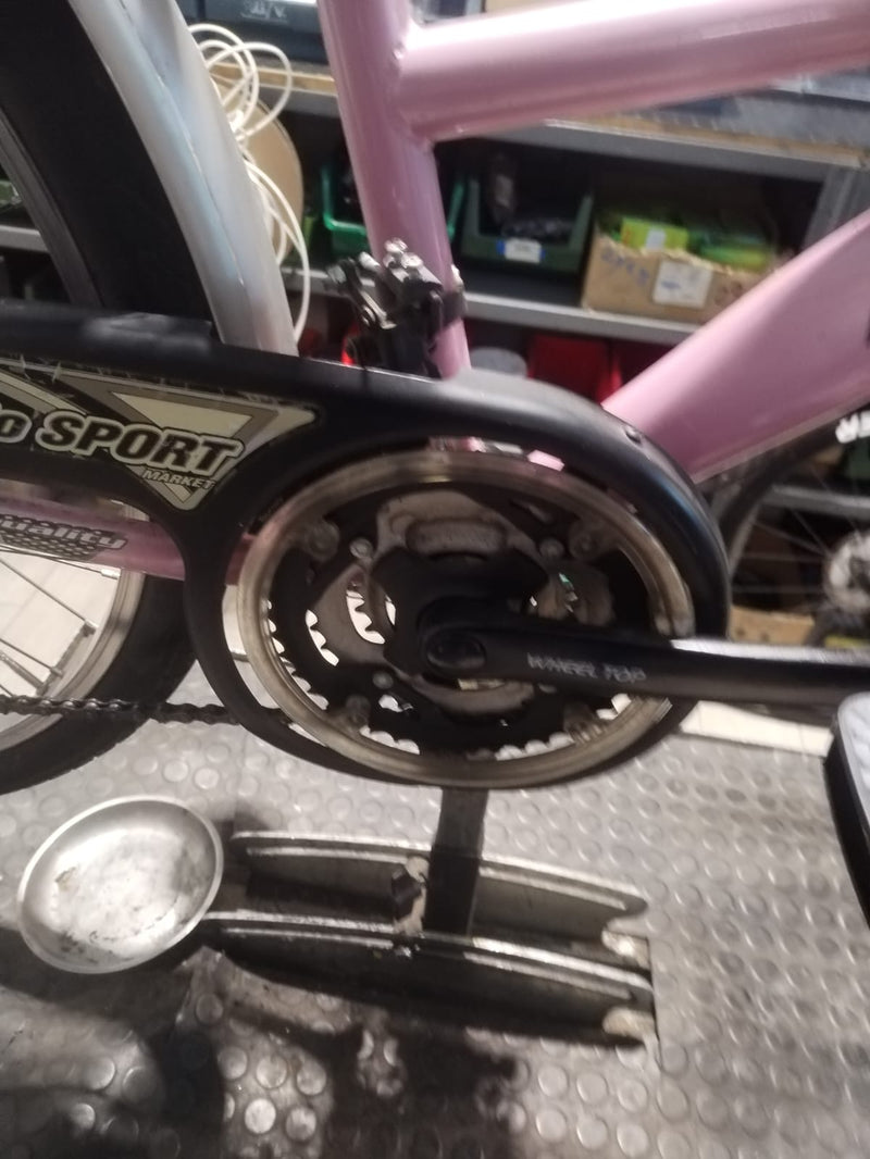 Carica immagine in Galleria Viewer, BICI CICLO SPORT OLANDA CITY TREKKING 26&quot;X1.50 TAGLIA S ARGENTO-ROSA USATO-REVISIONATO
