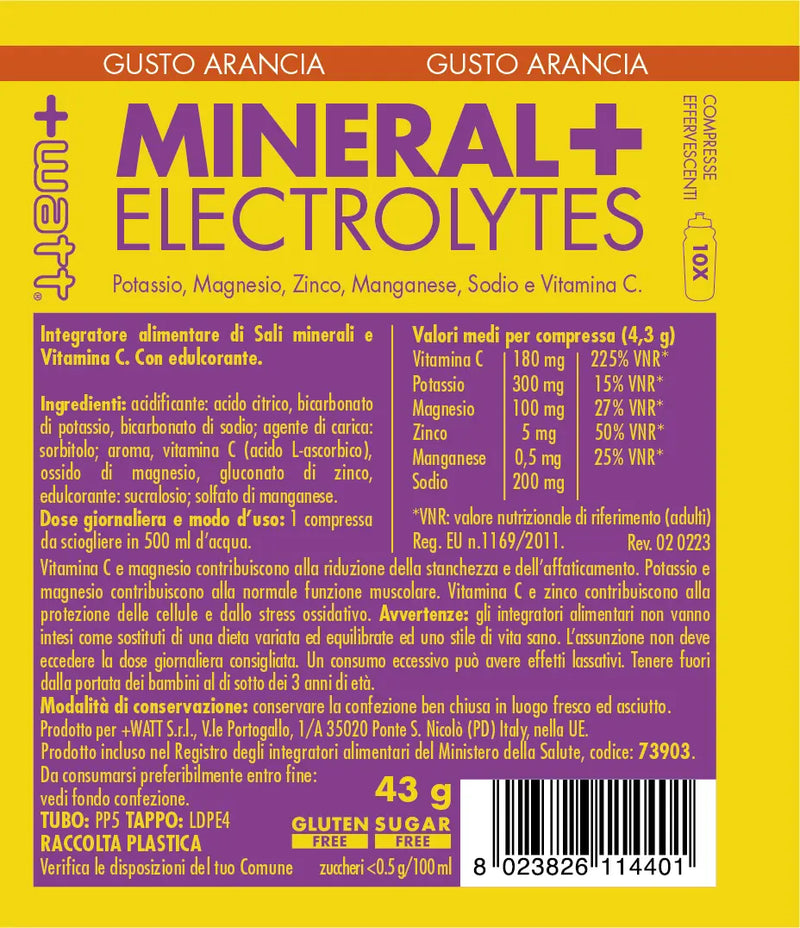 Carica immagine in Galleria Viewer, +WATT MINERAL+ ELECTROLYTES vitamine e sali minerali effervescente
