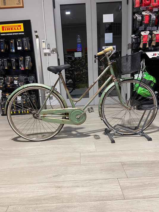 BICI DONNA OLANDA ACCIAIO DOPPIO TUBO VERDE PASTELLO 1 V TAGLIA M USATO-REVISIONATO