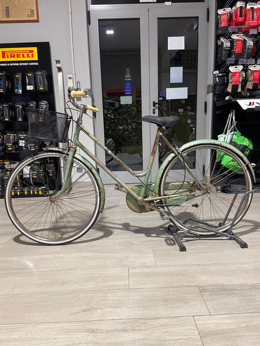 BICI DONNA OLANDA ACCIAIO DOPPIO TUBO VERDE PASTELLO 1 V TAGLIA M USATO-REVISIONATO