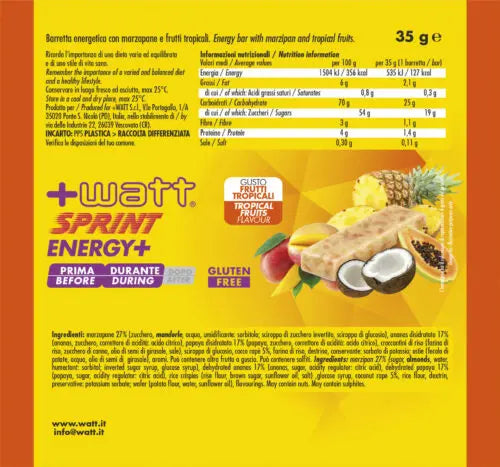 Load image into Gallery viewer, +WATT SPRINT ENERGY bars+box of 24 pieces 
